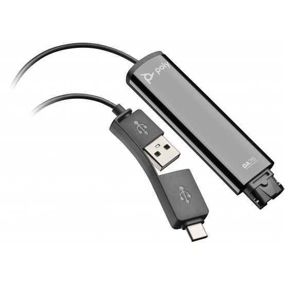 Adaptor HP Poly DA75 USB to QD Black Adapter TAA 786C6AA