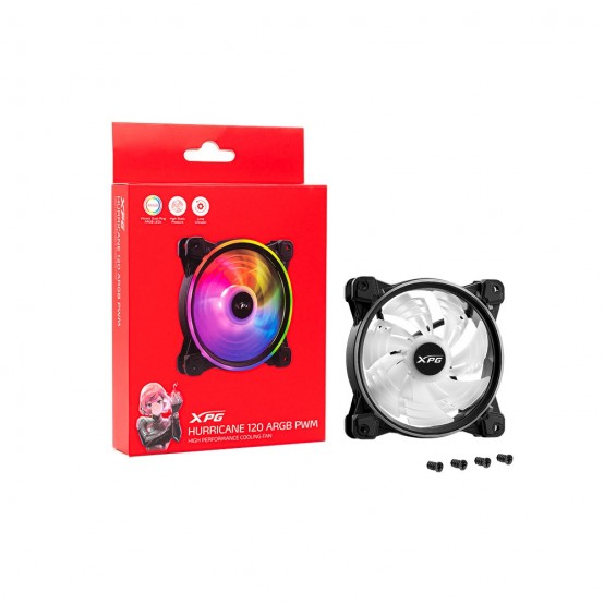 Ventilator XPG Hurricane ARGB 120 PWM Black VEXPHURR120PWMBK