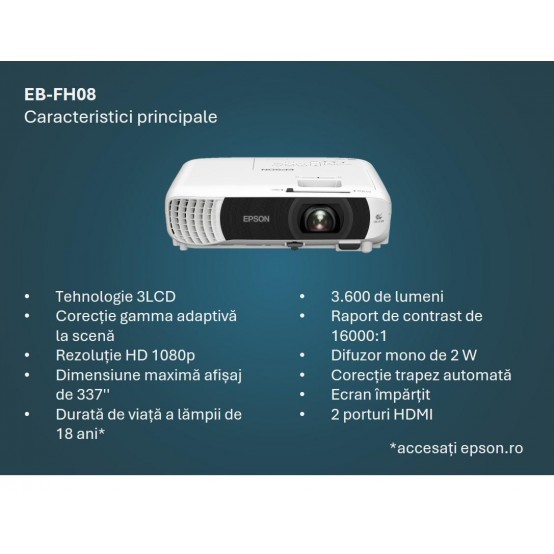 Videoproiector Epson EB-FH08 V11HB54040