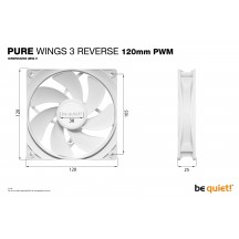 Ventilator be quiet! PURE Wings 3 120mm PWM Reverse White 3-Pack BL136
