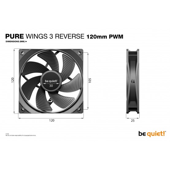 Ventilator be quiet! PURE Wings 3 120mm PWM Reverse 3-Pack BL137