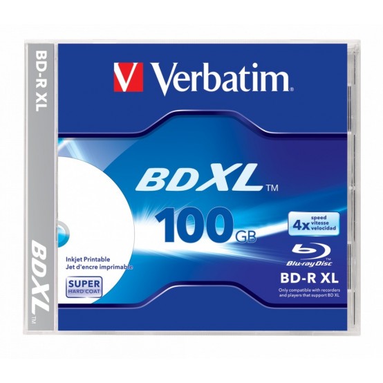 Disc Blu-ray Verbatim BD-R XL 100 GB 4x Inkjet Printable 43790