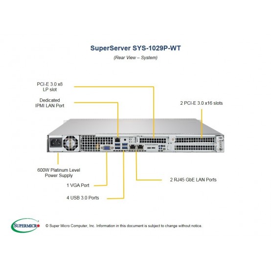 Calculator brand Supermicro SuperServer SYS-1029P-WT