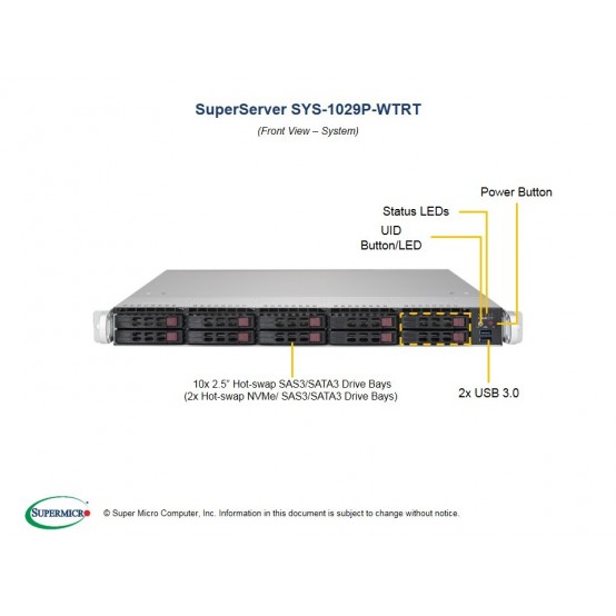 Calculator brand Supermicro SuperServer SYS-1029P-WTRT