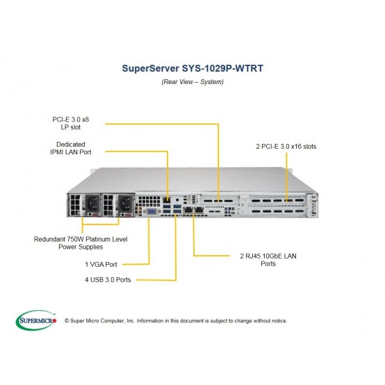 Calculator brand Supermicro SuperServer SYS-1029P-WTRT