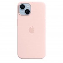 Husa Apple iPhone 14 Silicone Case with MagSafe - Chalk Pink MW5V3ZM/A