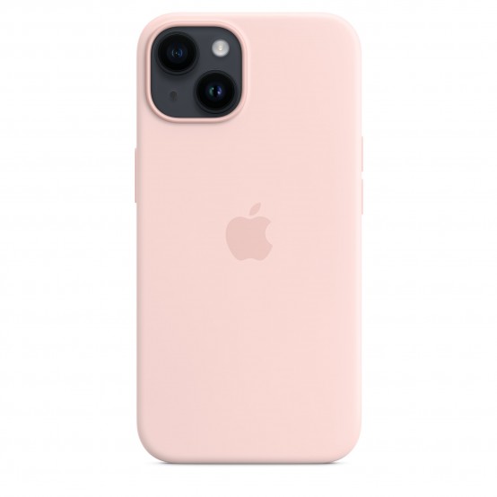 Husa Apple iPhone 14 Silicone Case with MagSafe - Chalk Pink MW5V3ZM/A