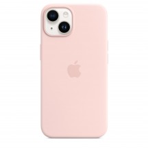 Husa Apple iPhone 14 Silicone Case with MagSafe - Chalk Pink MW5V3ZM/A
