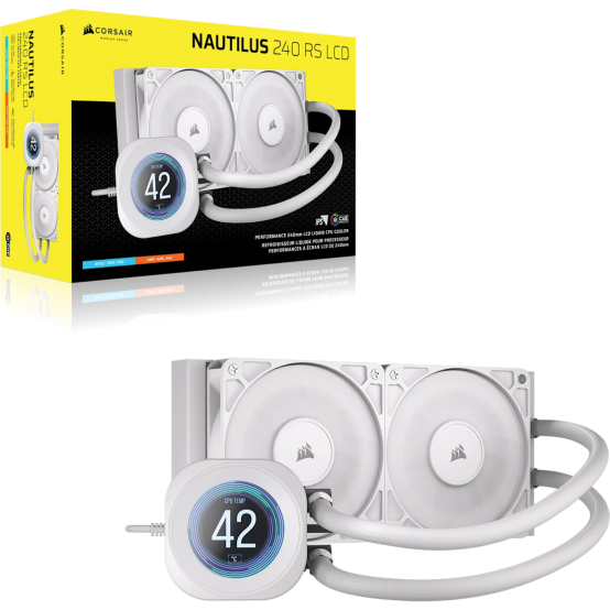 Cooler Corsair NAUTILUS 240 RS LCD Liquid CPU Cooler - White CW-9061032-WW