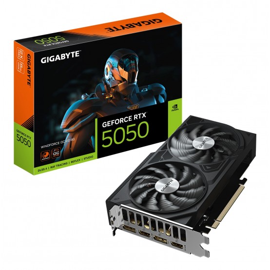 Placa video GigaByte GeForce RTX 5050 WINDFORCE OC V2 8G GV-N5050WF2OCV2-8GD