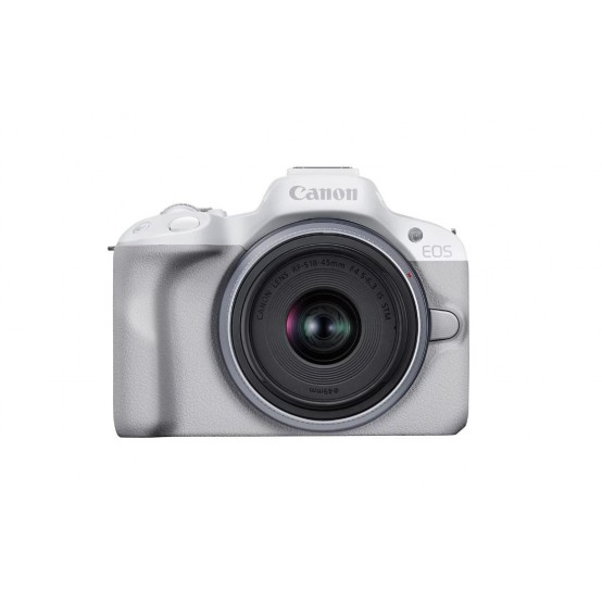 Aparat foto digital Canon EOS R50 White + RF-S 18-45mm 5812C030AA
