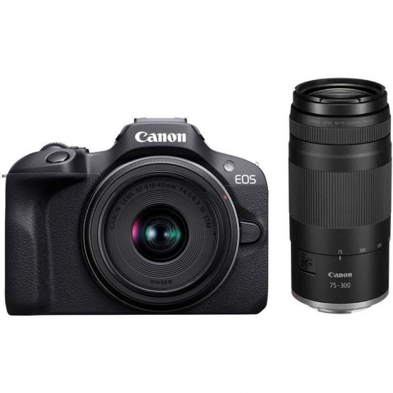 Aparat foto digital Canon EOS R100 + RF-S 18-45mm + RF-S 55-210mm 6052C121AA