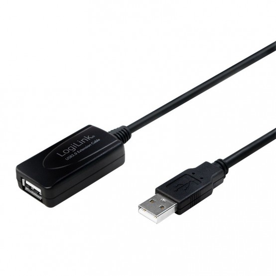 Cablu LogiLink Extension cable USB 2.0, black, 10m UA0143