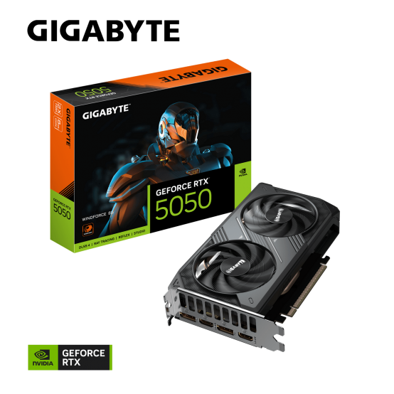 Placa video GigaByte GeForce RTX 5050 WINDFORCE 8G GV-N5050WF2-8GD