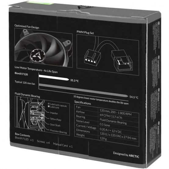Ventilator Arctic BioniX F120 Grey