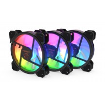 Ventilator Krux Lunar ARGB, KIT 3x 120 mm, Negru KRX0068