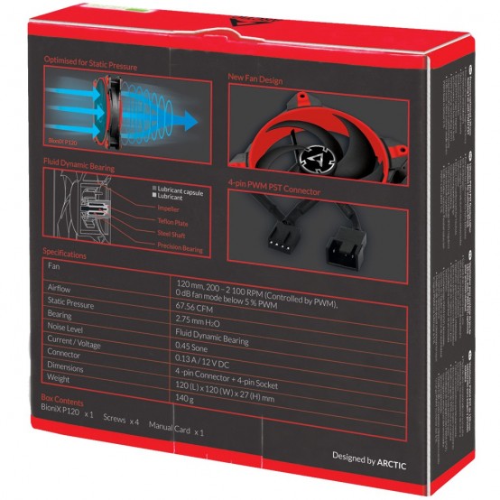 Ventilator Arctic BioniX P120 Red