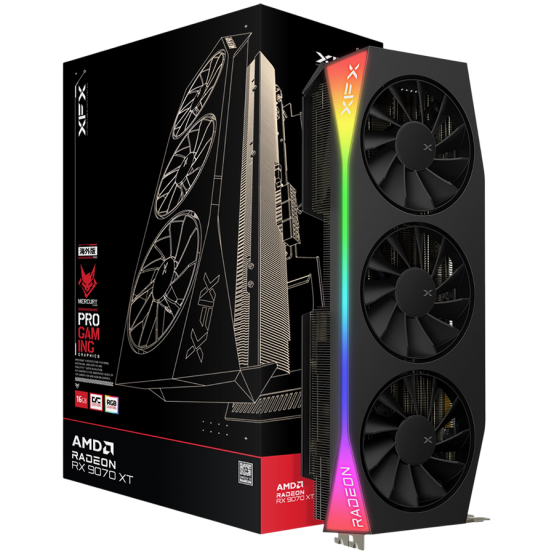 Placa video XFX Mercury AMD Radeon RX 9070XT OC Gaming Edition with RGB RX-97TRGBBB9