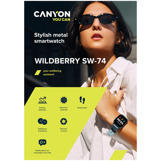 Accesorii Canyon Smart Watch Wildberry SW-74 CNS-SW74BB