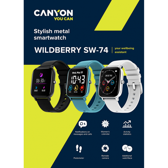 Accesorii Canyon Smart Watch Wildberry SW-74 CNS-SW74SS