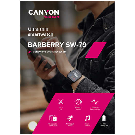 Accesorii Canyon Smart Watch Wildberry SW-79 CNS-SW79PP