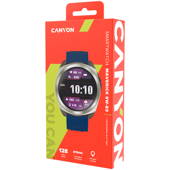 Accesorii Canyon Smart Watch Maveric SW-83 GPS Silver Blue CNS-SW83SS