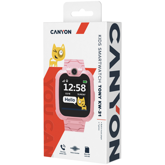 Accesorii Canyon Kids Smartwatch Tommy KW-31 CNE-KW31RR