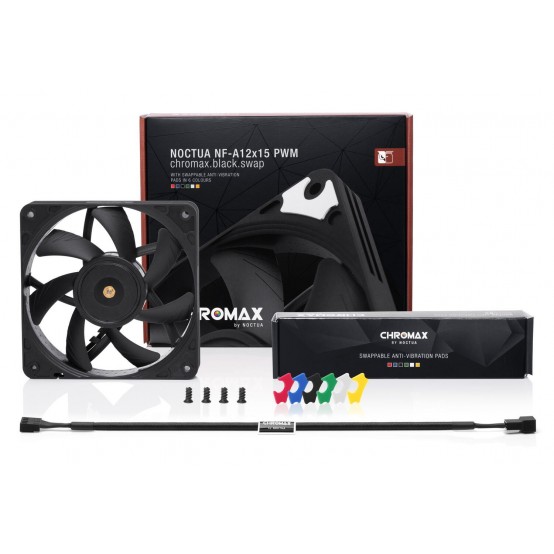 Ventilator Noctua NF-A12x15 PWM Chromax Black Swap VENTA12X15PWMCHBKS