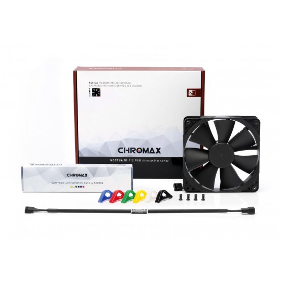 Ventilator Noctua NF-F12 PWM Chromax Black Swap VENTF12PWMCHBS