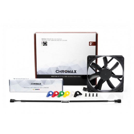 Ventilator Noctua NF-S12A PWM Chromax Black Swap VENTS12APWMCHBS