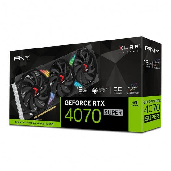 Placa video PNY GeForce RTX 4070 SUPER 12GB XLR8 Gaming VERTO EPIC-X RGB VCG4070S12TFXXPB1-O