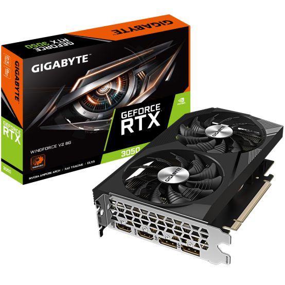 Placa video GigaByte GeForce RTX 3050 WINDFORCE V2 8G GV-N3050WF2V2-8GD
