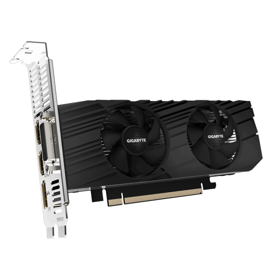 Placa video GigaByte GeForce GTX 1650 D6 OC Low Profile 4G GV-N1656OC-4GL