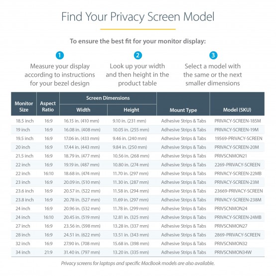 Filtru de confidentialitate StarTech.com  PRIVSCNMON32