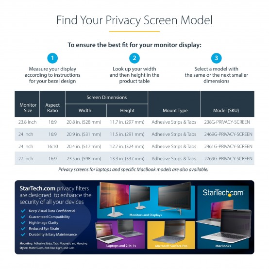 Filtru de confidentialitate StarTech.com  2769G-PRIVACY-SCREEN