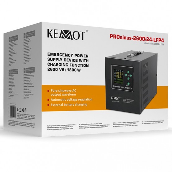 UPS Kemot Centrale termice sinus pur 2600VA/1800W 24V URZ3429-LFP4