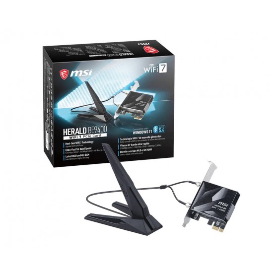Placa de retea MSI  HERALD BE9400 WiFi 7 PCIe Card