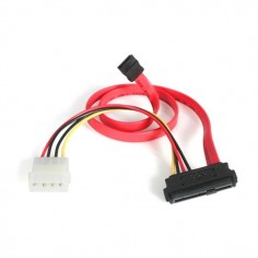 Cablu StarTech.com 18in SAS 29 Pin to SATA Cable with LP4 Power SAS729PW18