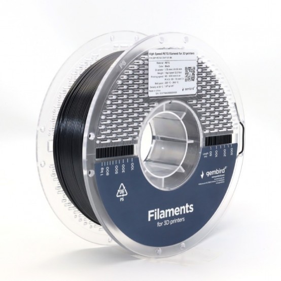 Consumabil Gembird Filament 3D PLA 1.75mm 3DP-PLA1.75HY-01-BK