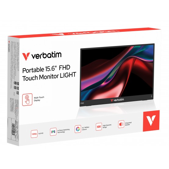 Monitor Verbatim Portable Touchscreen Monitor 15.6" Full HD 1080p LIGHT Series 32402