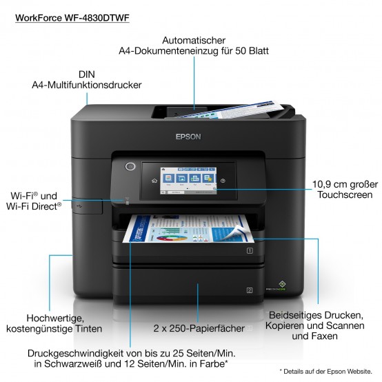 Imprimanta Epson WorkForce Pro WF-4830DTWF C11CJ05402