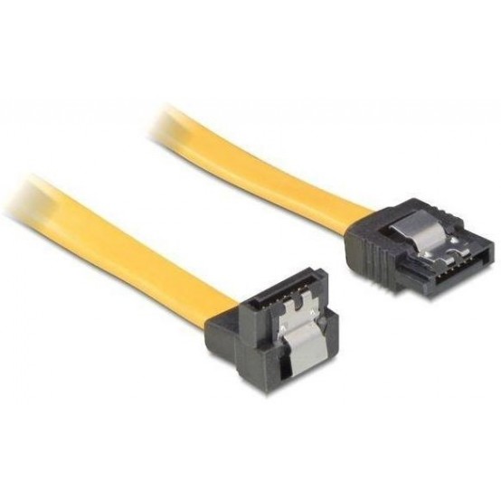 Cablu Delock Serial ATA III 70 cm down / straight metal yellow 82482