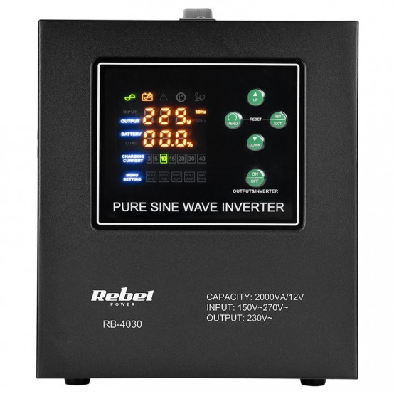 UPS Rebel Centrale termice sinus pur 2000VA 1200W 12V LIFEPO4 RB-4030