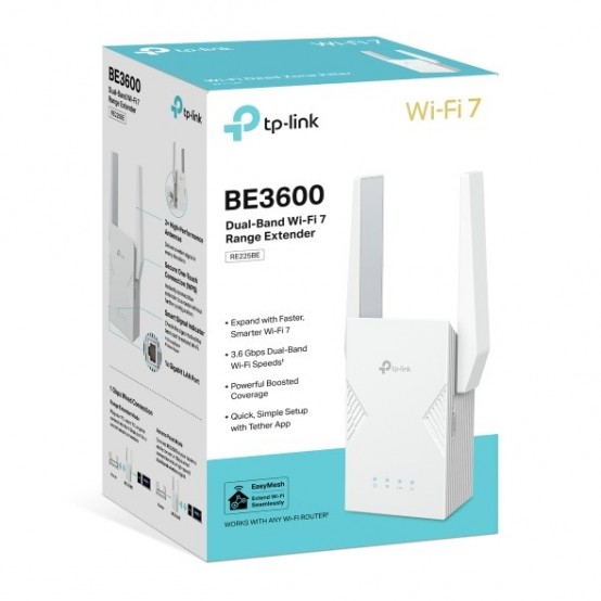 Access point TP-Link BE3600 Dual-Band Wi-Fi 7 Range Extender RE225BE