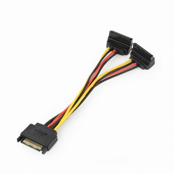 Cablu Gembird SATA power splitter cable with angled output connectors, 0.15 m CC-SATAM2F-02