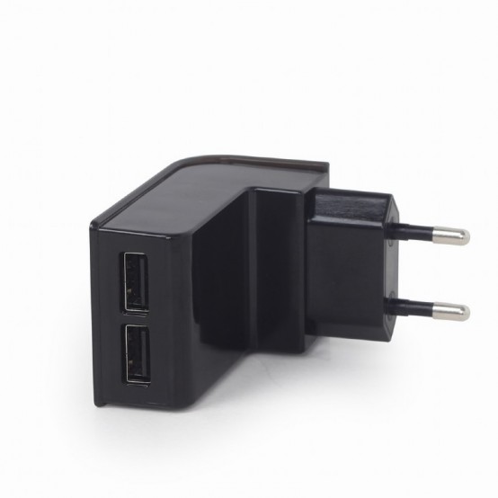 Alimentator Gembird 2-port universal USB charger, 2.1 A, black EG-U2C2A-02