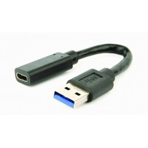 Adaptor Gembird USB 3.1 AM to Type-C female adapter cable, 10 cm, black A-USB3-AMCF-01