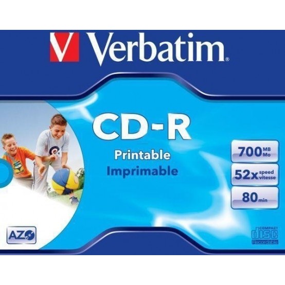 CD Verbatim CD-R 700 MB 52x Inkjet printable 43325