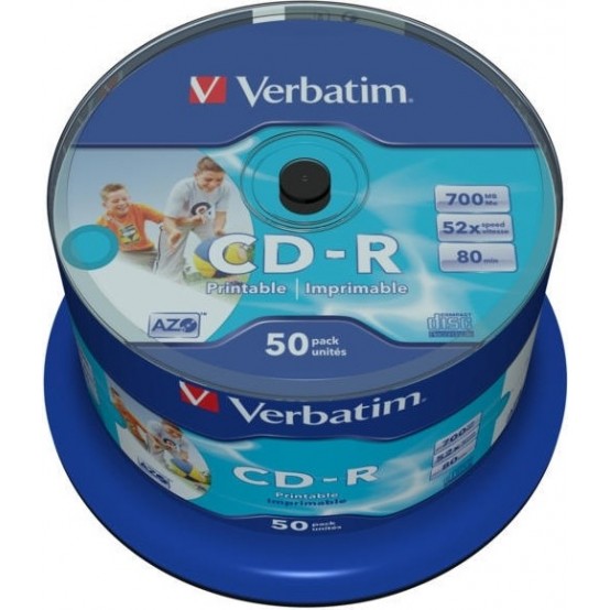 CD Verbatim CD-R 700 MB 52x Inkjet printable 43438