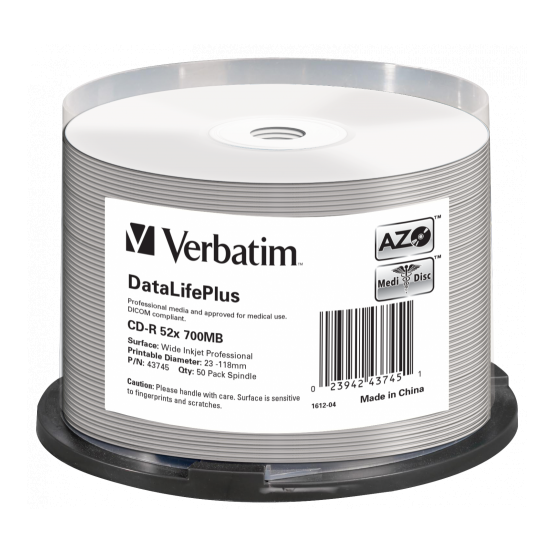 CD Verbatim CD-R 700 MB 52x Inkjet printable 43745